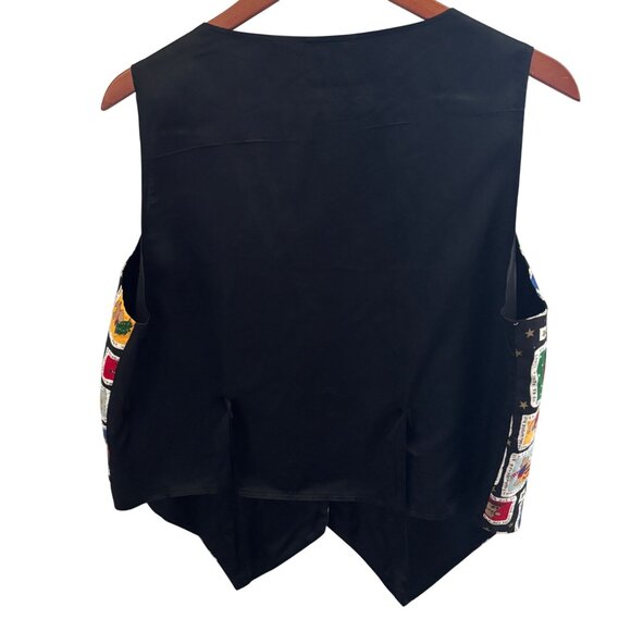 VTG Nutcracker Women's Cotton Christmas Bears Vest Size Large Button-Up Tie Back - Picture 2 of 11